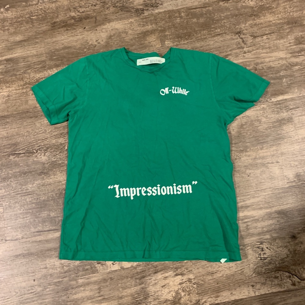 Green off white Impressionism shirt size XL